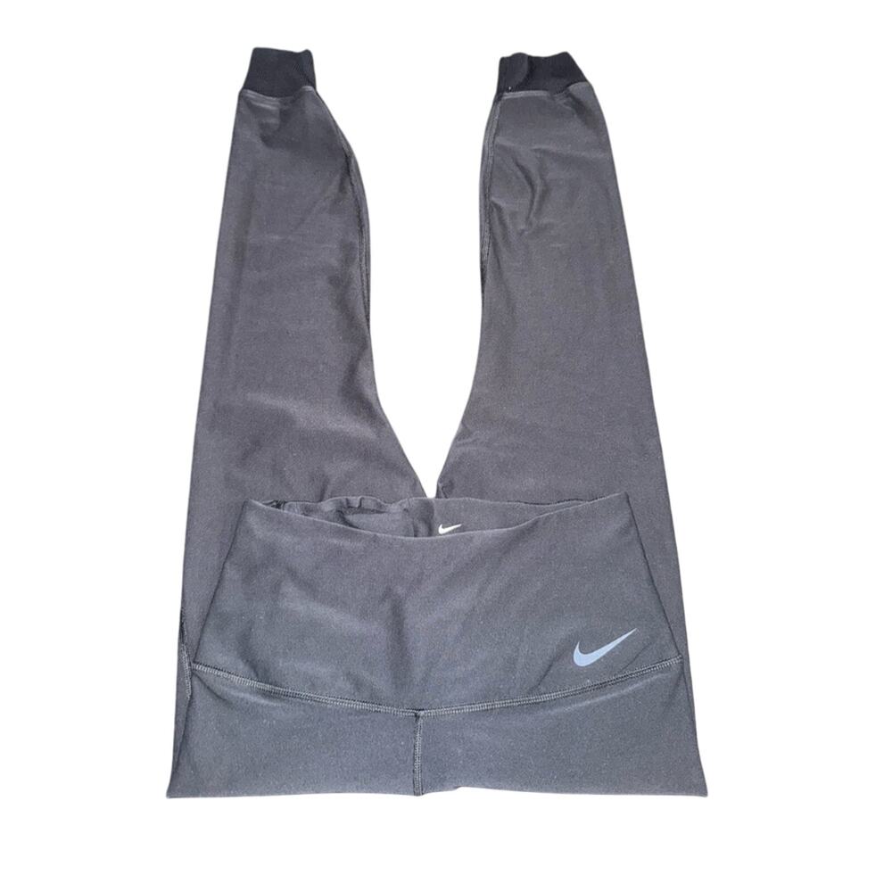 UEC NIKE 10 LESS PLASTIC BOTTLES BLACK STRETCH JOGGERS THINK RIBBED DETAILS SZ M